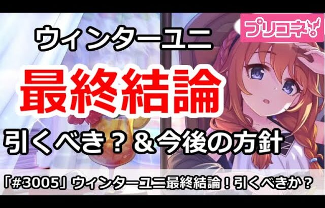 【プリコネ】ウィンターユニ最終結論！引くべきか？＆今後の方針【プリンセスコネクト！】