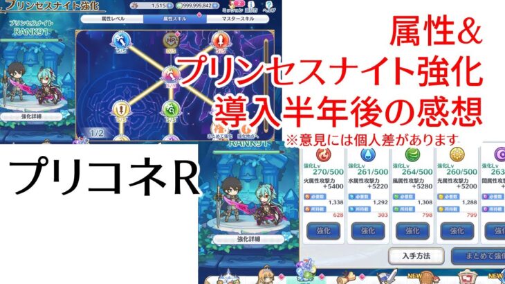 【プリコネR】属性＆プリンセスナイト強化　導入半年後の感想