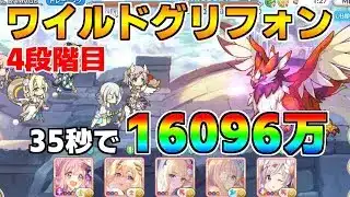 【プリコネR】4段階目 ワイルドグリフォン 16096万 35s持ち越し編成【11月クランバトル】【クラバト】